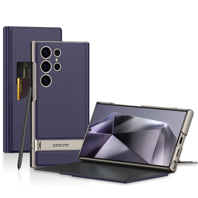 For Samsung Galaxy S24 Ultra 5G GKK Triumph Ultra-Thin Flip Leather Case without Pen(Purple) - HoMEdemic™ 