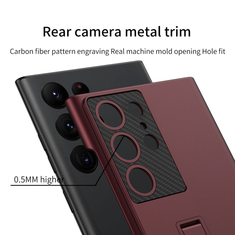 For Samsung Galaxy S24 Ultra 5G GKK Ultra-thin Shockproof Phone Case with Holder(Red) - HoMEdemic™ 