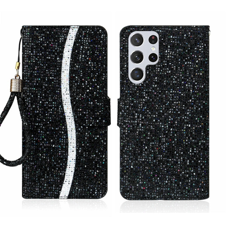 For Samsung Galaxy S24 Ultra 5G Glitter Powder Filp Leather Phone Case(Black) - HoMEdemic™ 
