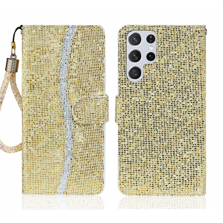 For Samsung Galaxy S24 Ultra 5G Glitter Powder Filp Leather Phone Case(Gold) - HoMEdemic™ 