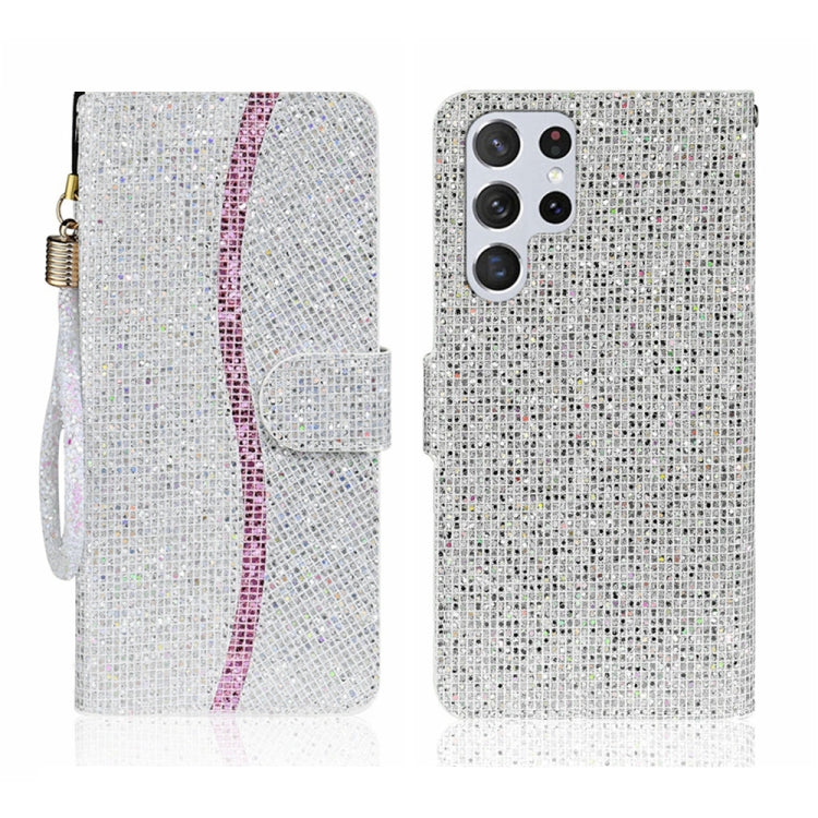 For Samsung Galaxy S24 Ultra 5G Glitter Powder Filp Leather Phone Case(Silver) - HoMEdemic™ 