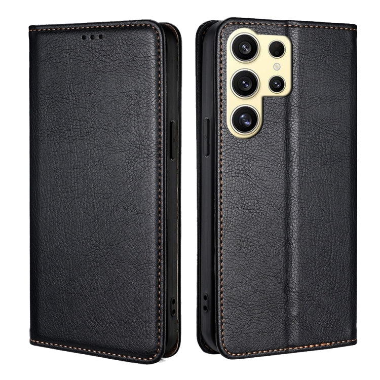 For Samsung Galaxy S24 Ultra 5G Gloss Oil Solid Color Magnetic Leather Phone Case(Black) - HoMEdemic™ 