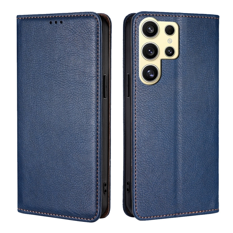 For Samsung Galaxy S24 Ultra 5G Gloss Oil Solid Color Magnetic Leather Phone Case(Blue) - HoMEdemic™ 