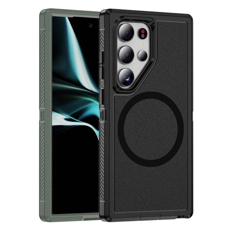 For Samsung Galaxy S24 Ultra 5G Guard Magsafe Magnetic Frosted Phone Case(Black) - HoMEdemic™ 