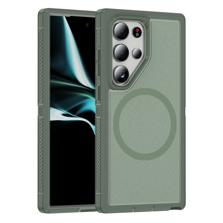 For Samsung Galaxy S24 Ultra 5G Guard Magsafe Magnetic Frosted Phone Case(Green) - HoMEdemic™ 