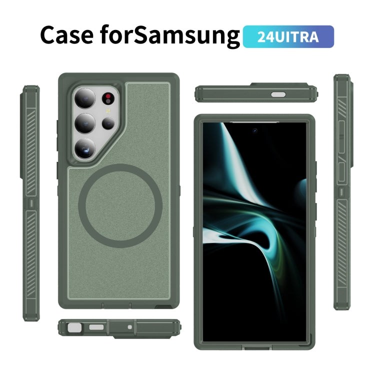 For Samsung Galaxy S24 Ultra 5G Guard Magsafe Magnetic Frosted Phone Case(Green) - HoMEdemic™ 