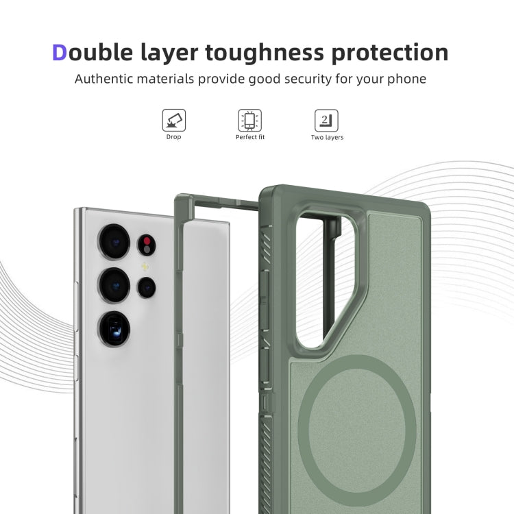 For Samsung Galaxy S24 Ultra 5G Guard Magsafe Magnetic Frosted Phone Case(Green) - HoMEdemic™ 
