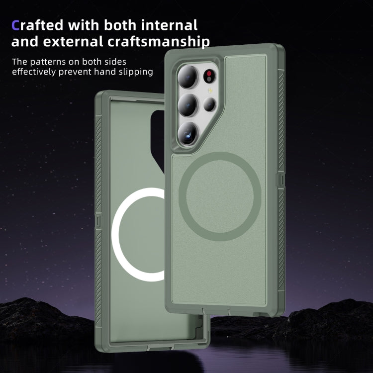 For Samsung Galaxy S24 Ultra 5G Guard Magsafe Magnetic Frosted Phone Case(Green) - HoMEdemic™ 