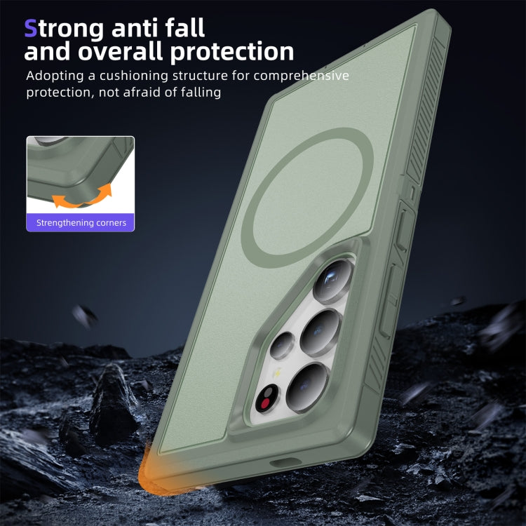 For Samsung Galaxy S24 Ultra 5G Guard Magsafe Magnetic Frosted Phone Case(Green) - HoMEdemic™ 