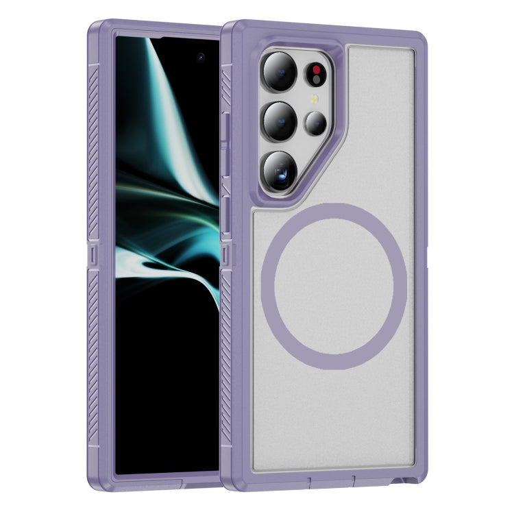 For Samsung Galaxy S24 Ultra 5G Guard Magsafe Magnetic Frosted Phone Case(Light Purple) - HoMEdemic™ 