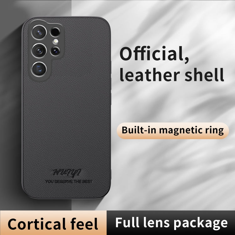 For Samsung Galaxy S24 Ultra 5G HUIYI Leather Magnetic Phone Case(Black) - HoMEdemic™ 