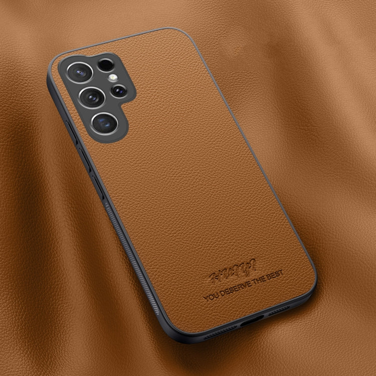 For Samsung Galaxy S24 Ultra 5G HUIYI Leather Magnetic Phone Case(Brown) - HoMEdemic™ 