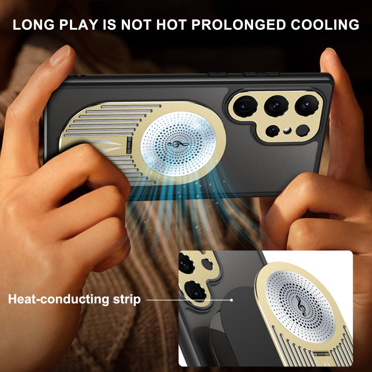 For Samsung Galaxy S24 Ultra 5G Heat Dissipation Aromatherapy MagSafe Holder Phone Case(Gold) - HoMEdemic™ 