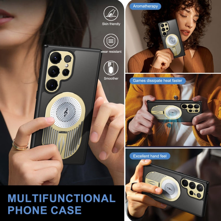 For Samsung Galaxy S24 Ultra 5G Heat Dissipation Aromatherapy MagSafe Holder Phone Case(Gold) - HoMEdemic™ 