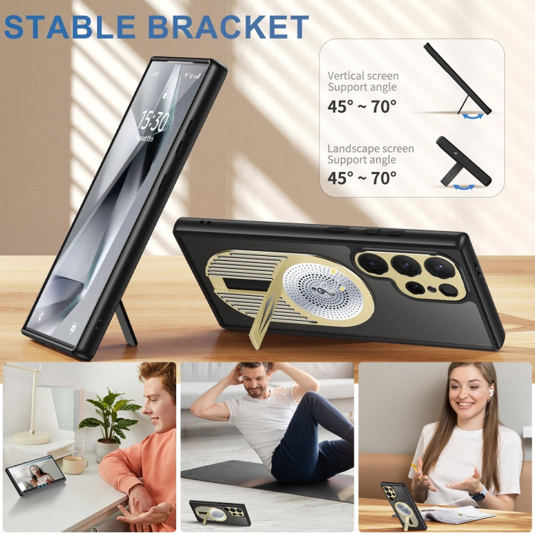 For Samsung Galaxy S24 Ultra 5G Heat Dissipation Aromatherapy MagSafe Holder Phone Case(Gold) - HoMEdemic™ 