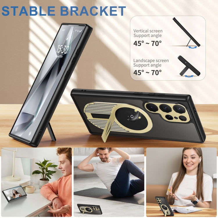 For Samsung Galaxy S24 Ultra 5G Heat Dissipation Aromatherapy MagSafe Holder Phone Case(Gold) - HoMEdemic™ 