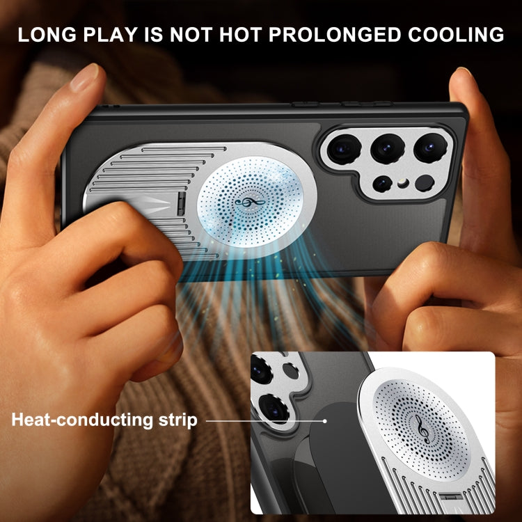 For Samsung Galaxy S24 Ultra 5G Heat Dissipation Aromatherapy MagSafe Holder Phone Case(Silver) - HoMEdemic™ 