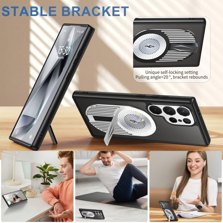 For Samsung Galaxy S24 Ultra 5G Heat Dissipation Aromatherapy MagSafe Holder Phone Case(Silver) - HoMEdemic™ 
