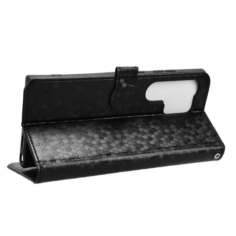 For Samsung Galaxy S24 Ultra 5G Honeycomb Dot Texture Leather Phone Case(Black) - HoMEdemic™ 