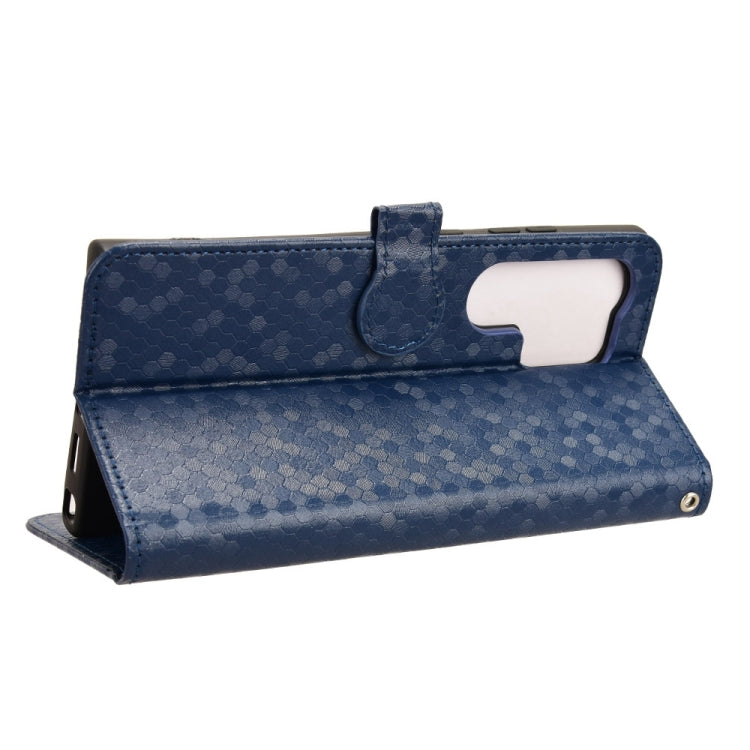 For Samsung Galaxy S24 Ultra 5G Honeycomb Dot Texture Leather Phone Case(Blue) - HoMEdemic™ 