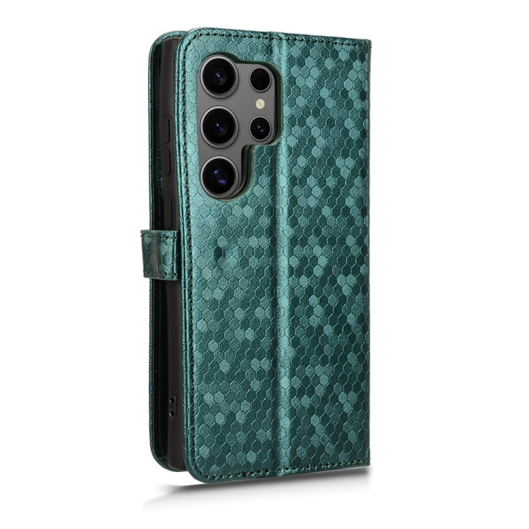 For Samsung Galaxy S24 Ultra 5G Honeycomb Dot Texture Leather Phone Case(Green) - HoMEdemic™ 