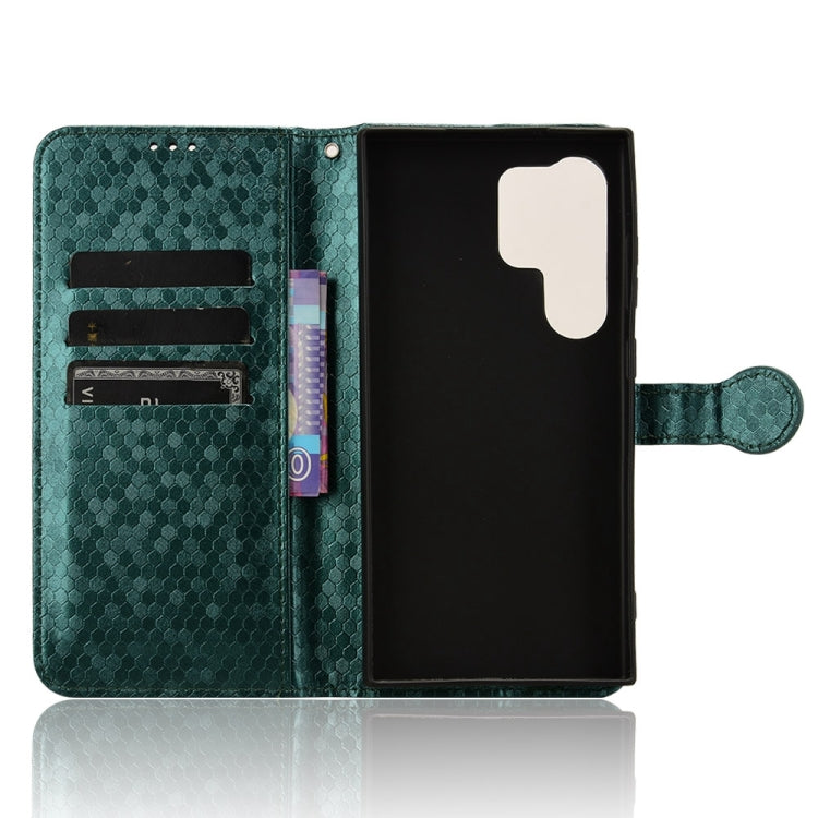 For Samsung Galaxy S24 Ultra 5G Honeycomb Dot Texture Leather Phone Case(Green) - HoMEdemic™ 