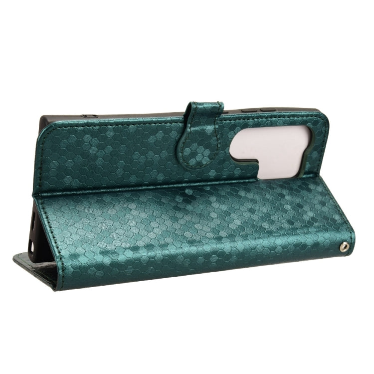 For Samsung Galaxy S24 Ultra 5G Honeycomb Dot Texture Leather Phone Case(Green) - HoMEdemic™ 