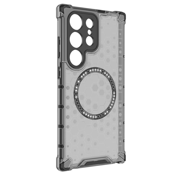 For Samsung Galaxy S24 Ultra 5G Honeycomb Magnetic Ring Shockproof Phone Case(Black) - HoMEdemic™ 