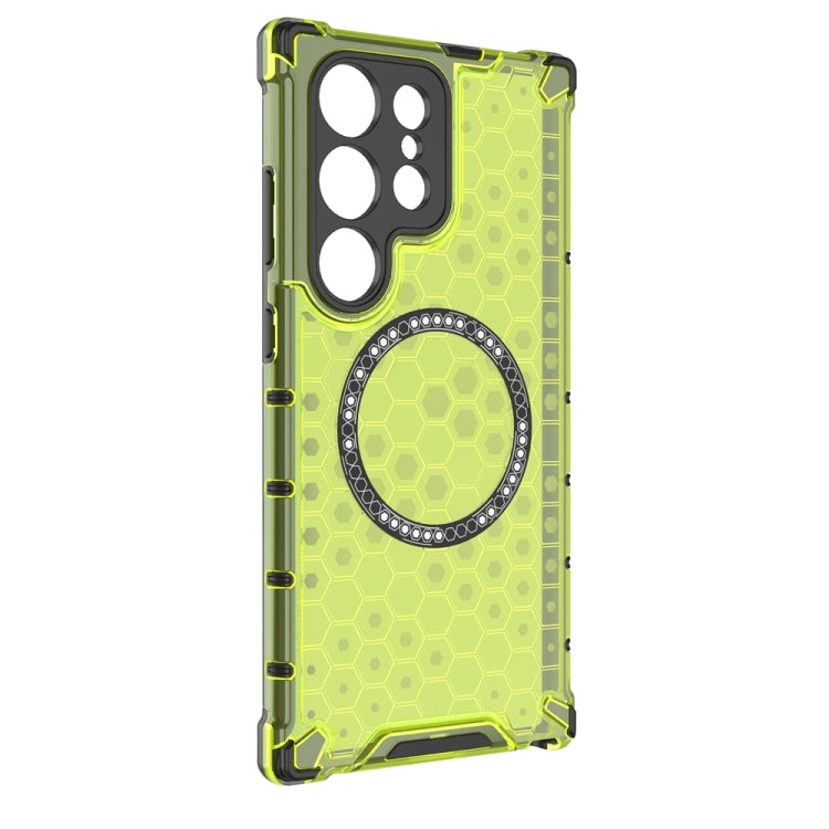 For Samsung Galaxy S24 Ultra 5G Honeycomb Magnetic Ring Shockproof Phone Case(Green) - HoMEdemic™ 