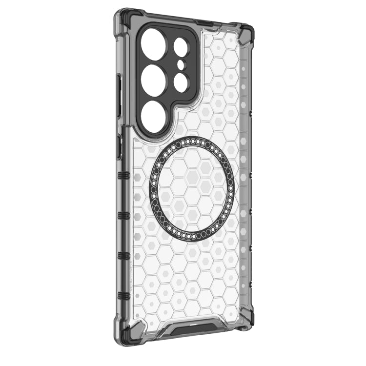 For Samsung Galaxy S24 Ultra 5G Honeycomb Magnetic Ring Shockproof Phone Case(White) - HoMEdemic™ 