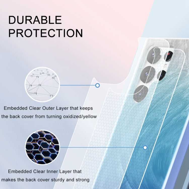 For Samsung Galaxy S24 Ultra 5G IMD Gradient Feather PC + TPU Phone Case(Blue) - HoMEdemic™ 