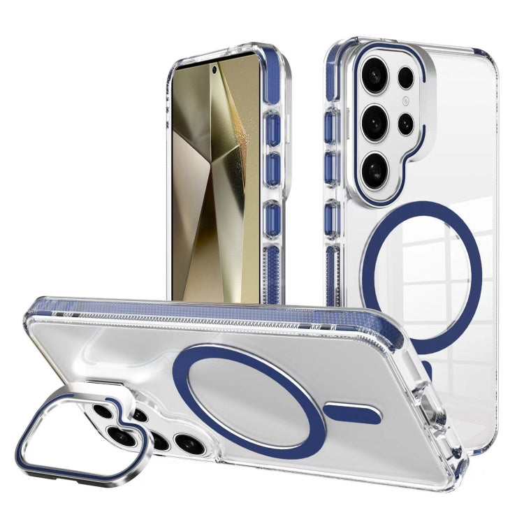 For Samsung Galaxy S24 Ultra 5G J2 High Transparent MagSafe Magnetic Frame Holder Phone Case(Royal Blue) - HoMEdemic™ 