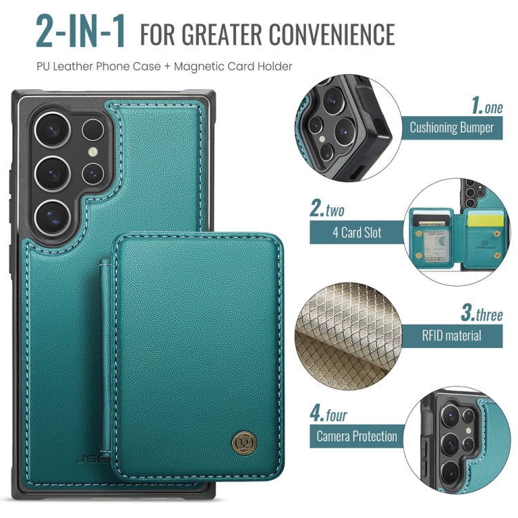 For Samsung Galaxy S24 Ultra 5G JEEHOOD J05 Business Magnetic Style RFID Leather Phone Case(Blue Green) - HoMEdemic™ 
