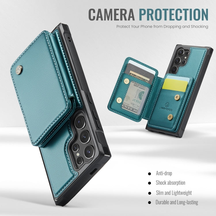 For Samsung Galaxy S24 Ultra 5G JEEHOOD J05 Business Magnetic Style RFID Leather Phone Case(Blue Green) - HoMEdemic™ 