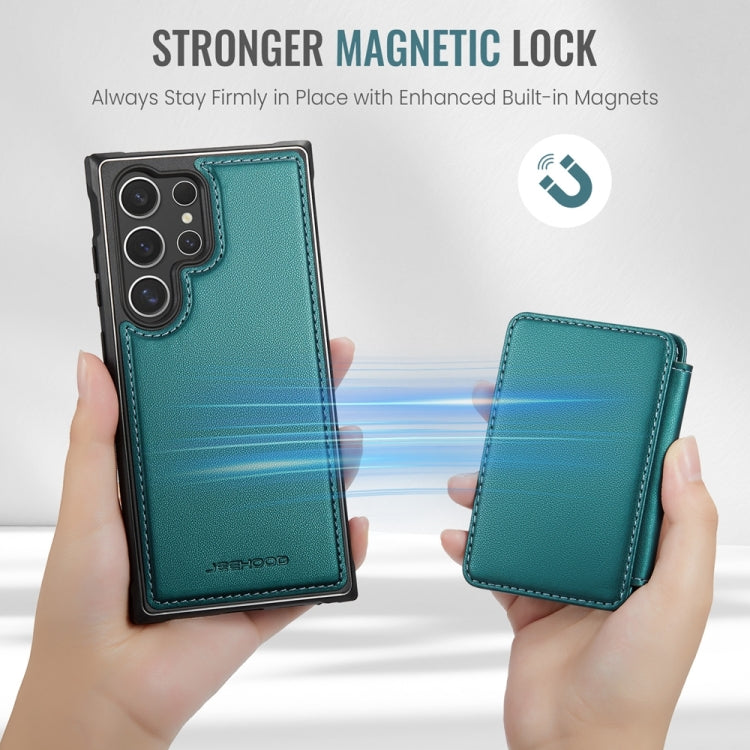 For Samsung Galaxy S24 Ultra 5G JEEHOOD J05 Business Magnetic Style RFID Leather Phone Case(Blue Green) - HoMEdemic™ 