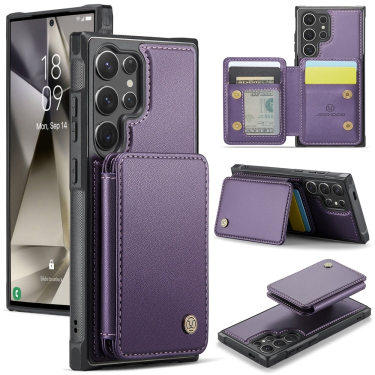 For Samsung Galaxy S24 Ultra 5G JEEHOOD J05 Business Magnetic Style RFID Leather Phone Case(Purple) - HoMEdemic™ 