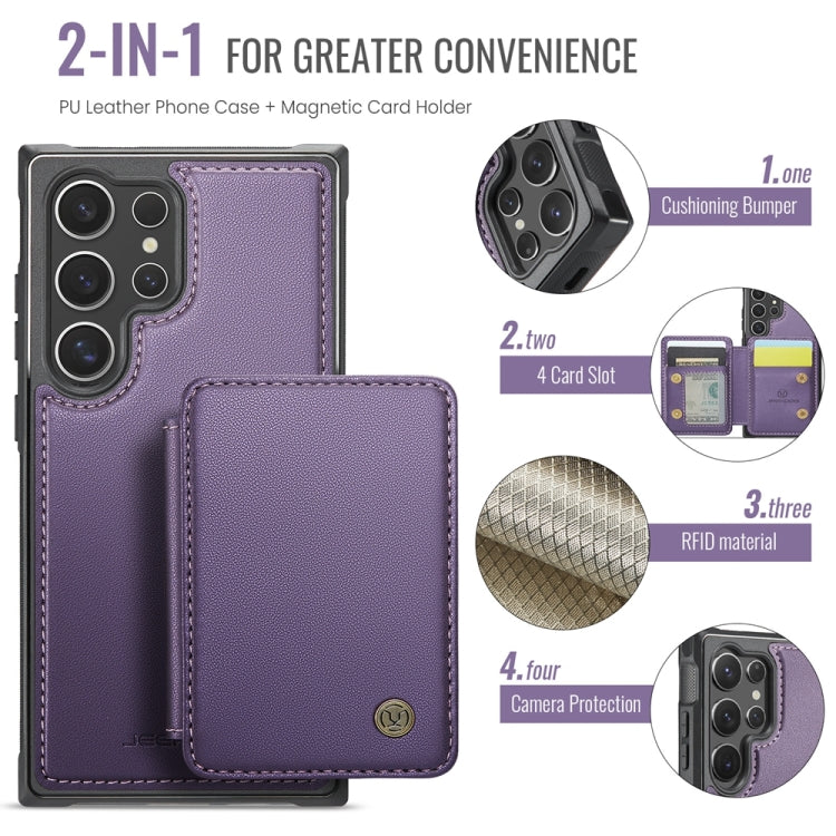 For Samsung Galaxy S24 Ultra 5G JEEHOOD J05 Business Magnetic Style RFID Leather Phone Case(Purple) - HoMEdemic™ 