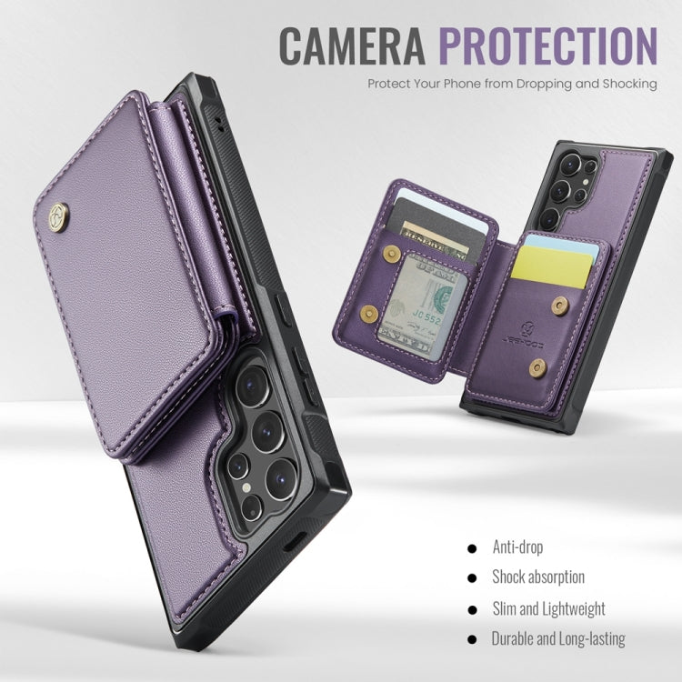 For Samsung Galaxy S24 Ultra 5G JEEHOOD J05 Business Magnetic Style RFID Leather Phone Case(Purple) - HoMEdemic™ 