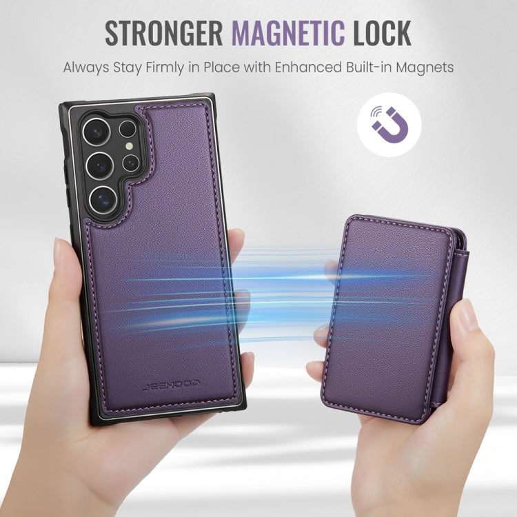 For Samsung Galaxy S24 Ultra 5G JEEHOOD J05 Business Magnetic Style RFID Leather Phone Case(Purple) - HoMEdemic™ 