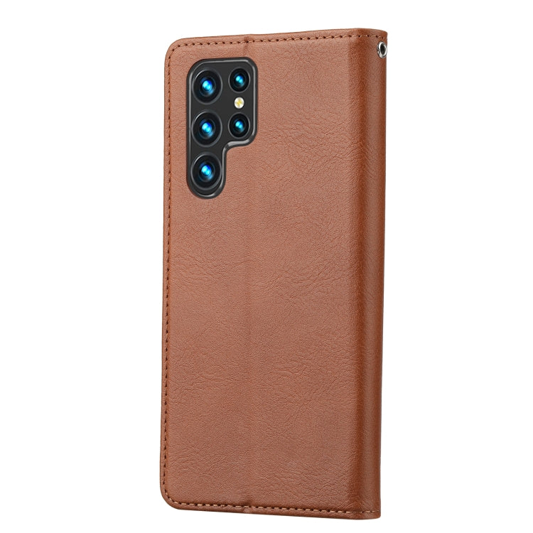 For Samsung Galaxy S24 Ultra 5G Knead Skin Texture Flip Leather Phone Case(Brown) - HoMEdemic™ 