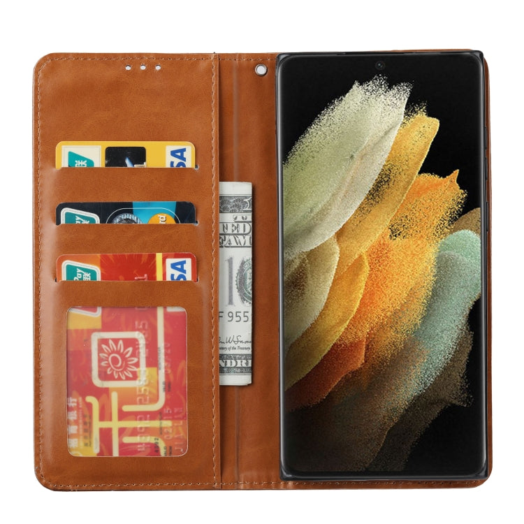 For Samsung Galaxy S24 Ultra 5G Knead Skin Texture Flip Leather Phone Case(Brown) - HoMEdemic™ 