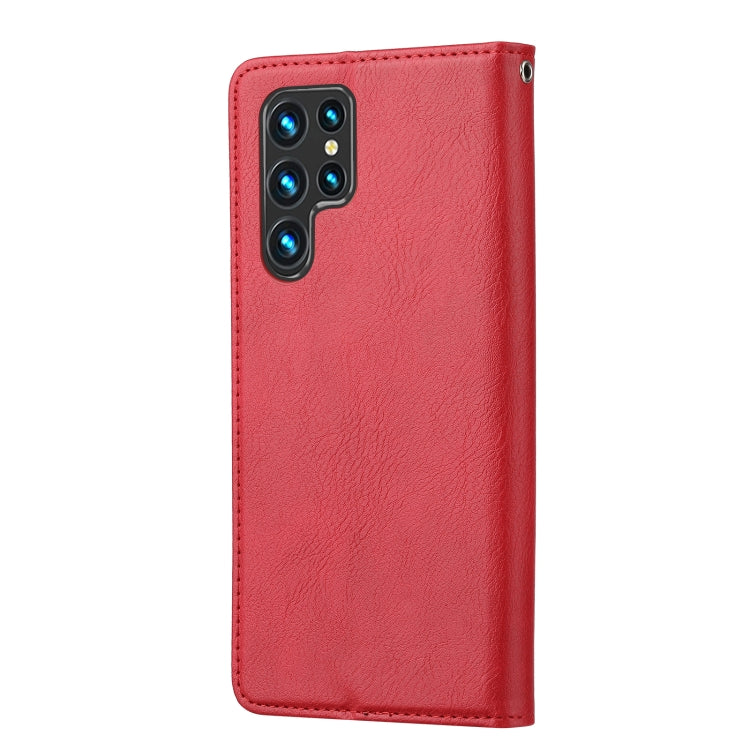 For Samsung Galaxy S24 Ultra 5G Knead Skin Texture Flip Leather Phone Case(Red) - HoMEdemic™ 