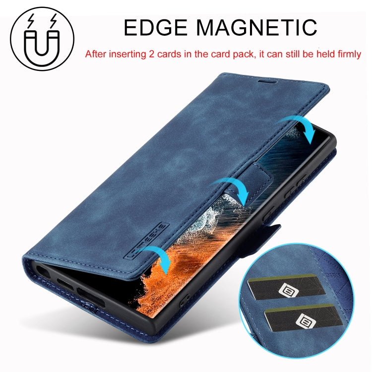 For Samsung Galaxy S24 Ultra 5G LC.IMEEKE Strong Magnetism Microfiber Leather Phone Case(Blue) - HoMEdemic™ 