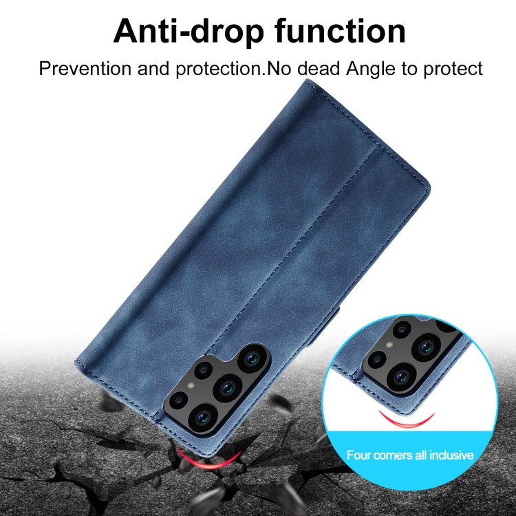 For Samsung Galaxy S24 Ultra 5G LC.IMEEKE Strong Magnetism Microfiber Leather Phone Case(Blue) - HoMEdemic™ 