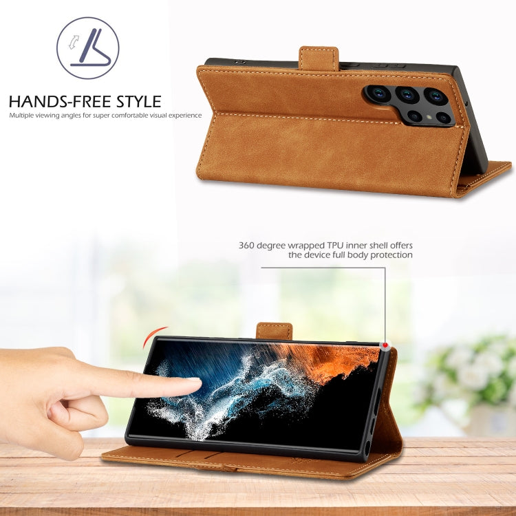 For Samsung Galaxy S24 Ultra 5G LC.IMEEKE Strong Magnetism Microfiber Leather Phone Case(Brown) - HoMEdemic™ 