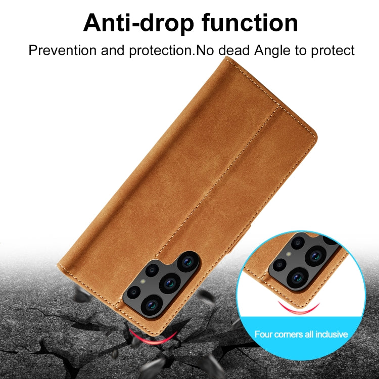 For Samsung Galaxy S24 Ultra 5G LC.IMEEKE Strong Magnetism Microfiber Leather Phone Case(Brown) - HoMEdemic™ 