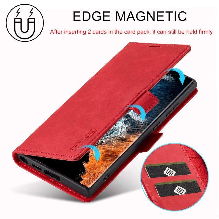 For Samsung Galaxy S24 Ultra 5G LC.IMEEKE Strong Magnetism Microfiber Leather Phone Case(Red) - HoMEdemic™ 