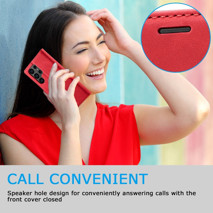 For Samsung Galaxy S24 Ultra 5G LC.IMEEKE Strong Magnetism Microfiber Leather Phone Case(Red) - HoMEdemic™ 