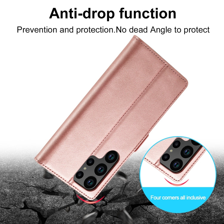For Samsung Galaxy S24 Ultra 5G LC.IMEEKE Strong Magnetism Microfiber Leather Phone Case(Rose Gold) - HoMEdemic™ 