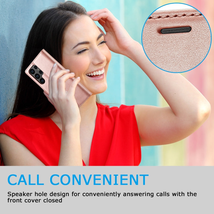 For Samsung Galaxy S24 Ultra 5G LC.IMEEKE Strong Magnetism Microfiber Leather Phone Case(Rose Gold) - HoMEdemic™ 